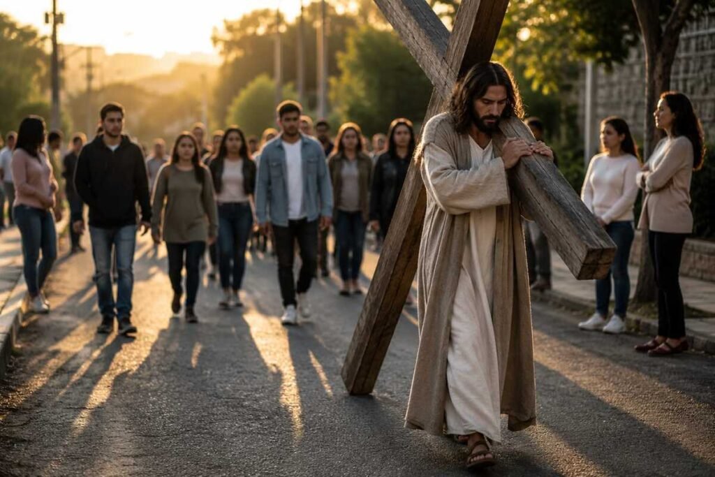 Coragem de assumir a cruz.